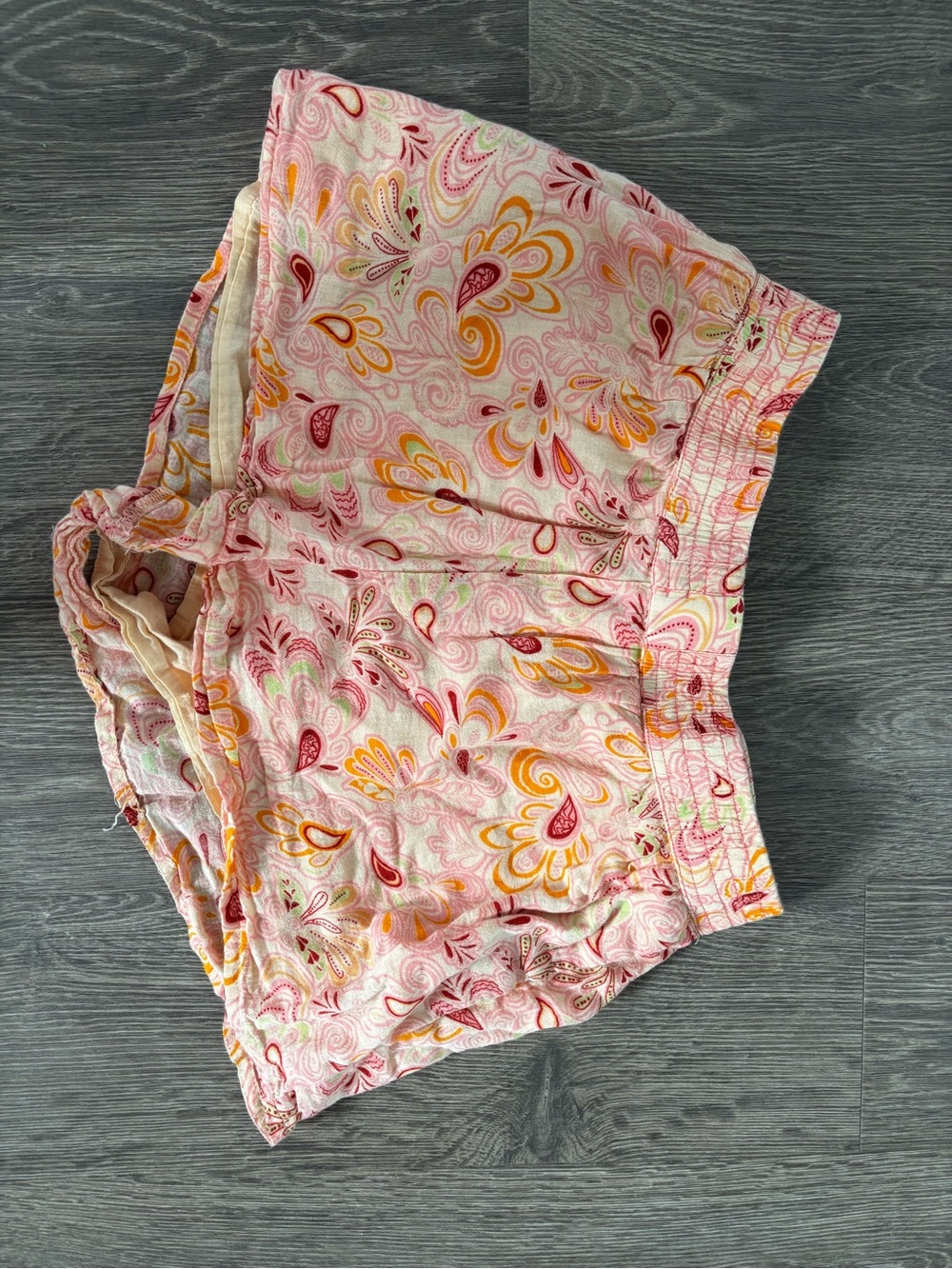 Zara Pink Paisley Print Cotton Shorts